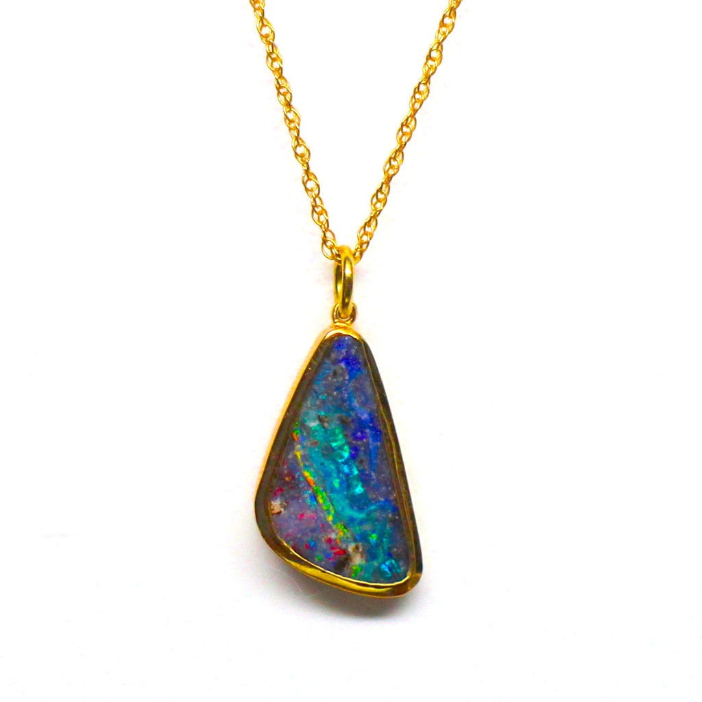Boulder Opal Necklace 18K Gold
