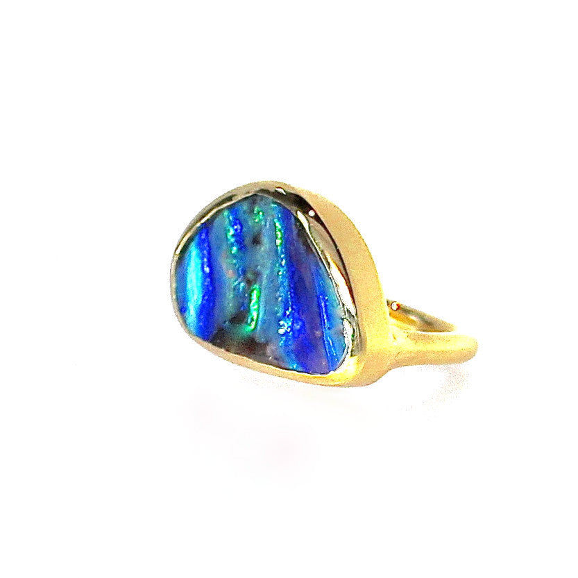 Boulder Opal Ring 18K Gold