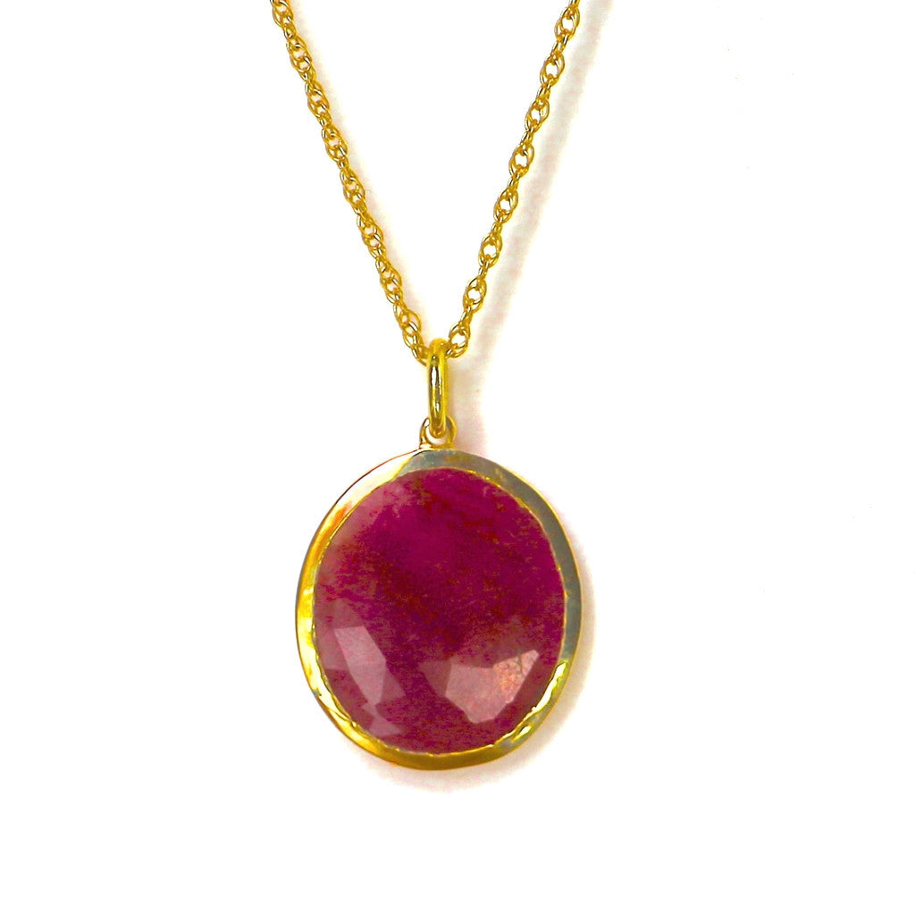Ruby Sapphire Necklace 18K Gold